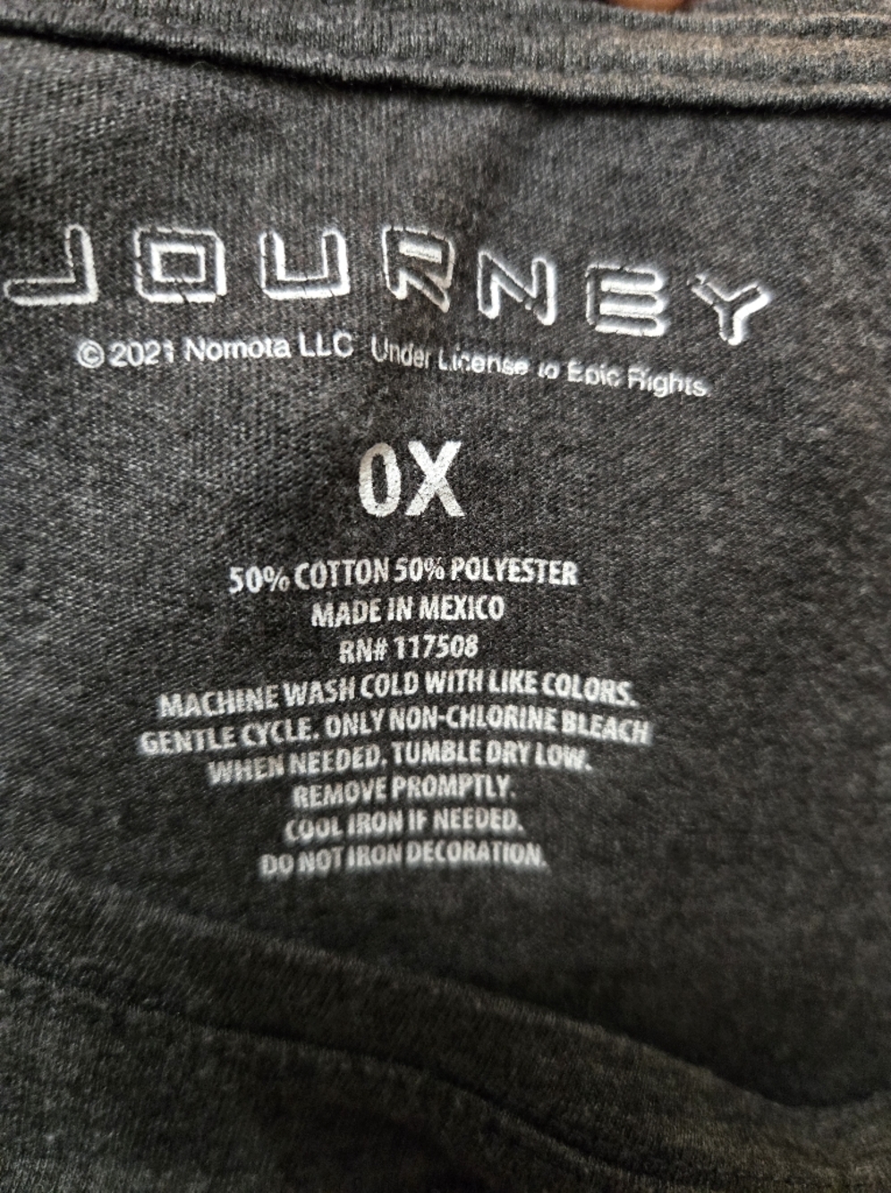 Journey US Tour 1979 Graphic Tee - Dark Gray with Multicolor Wing Graphic Sz 0X - Picture 3 of 5